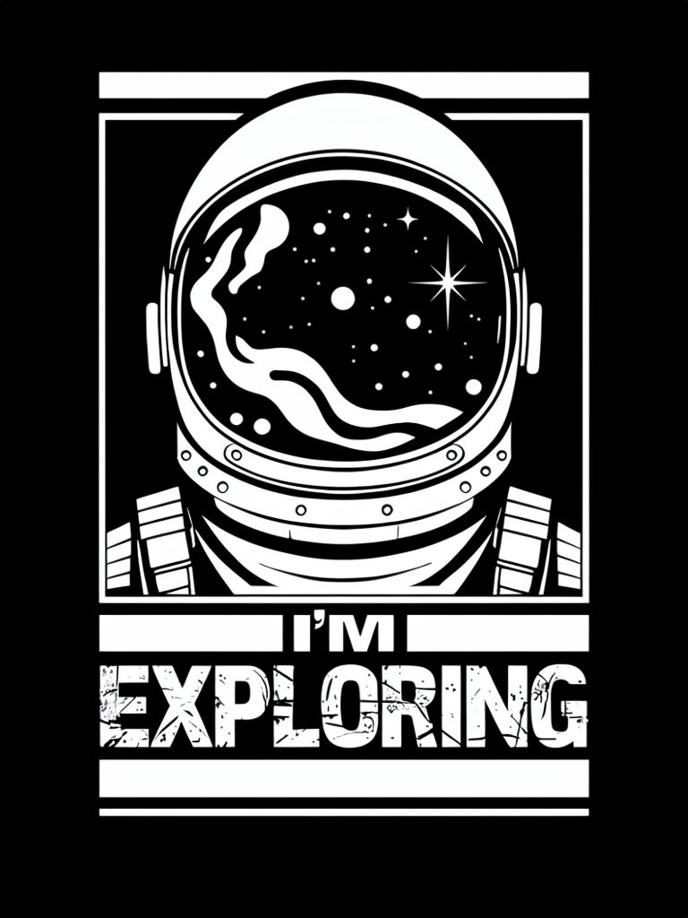 Astronaut Exploring Space Minimalist Design T-Shirt