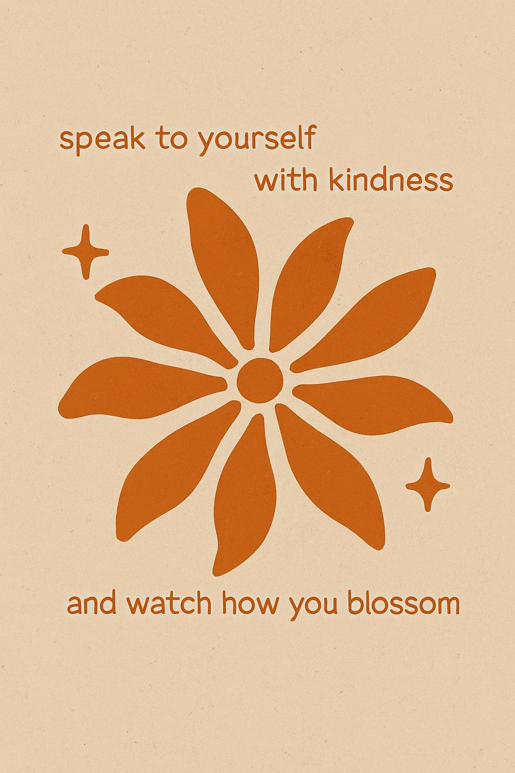 Stylish Burnt Orange Flower with Motivational Quote Social Media Post