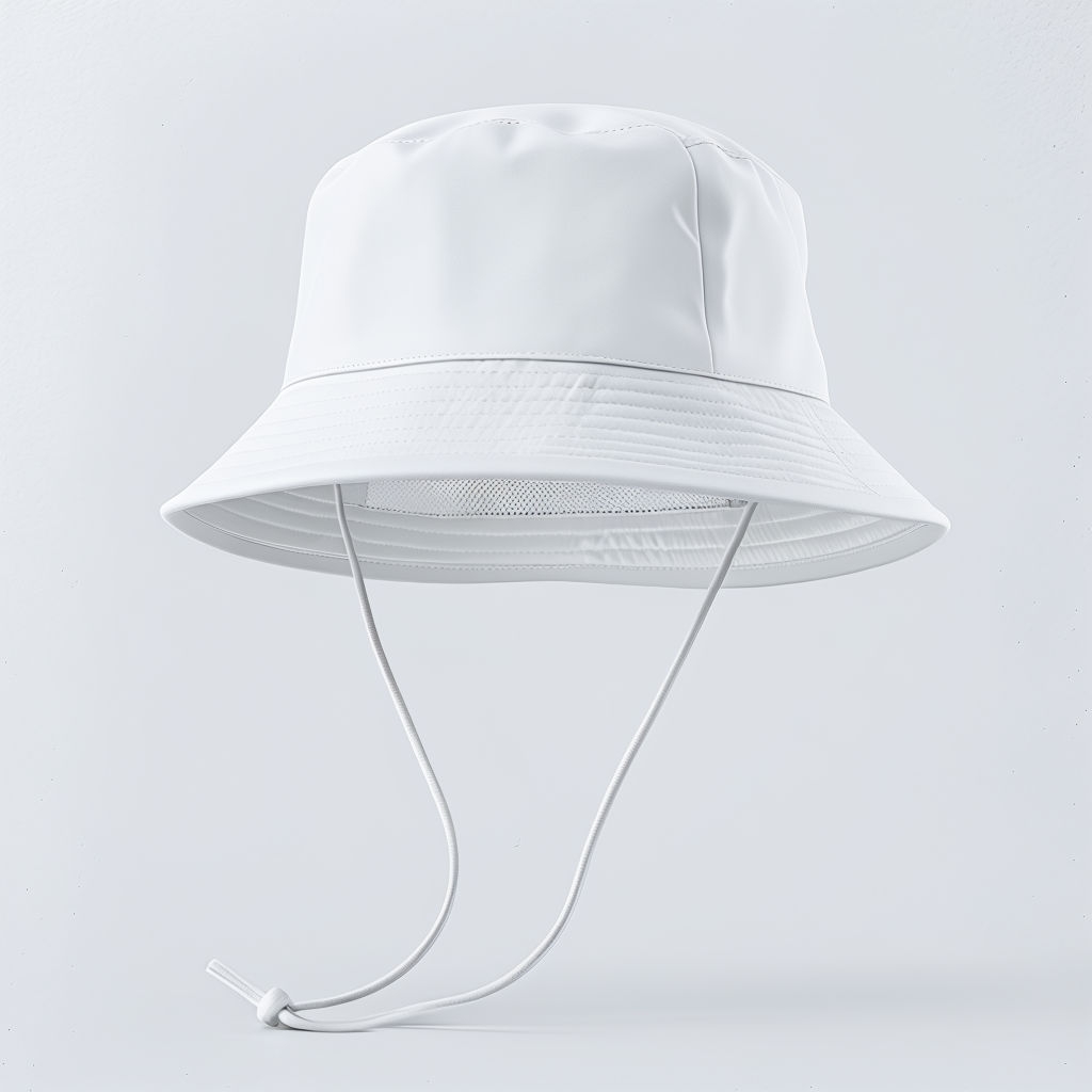 Modern White Bucket Hat Mockup Template for Custom Designs Mockup