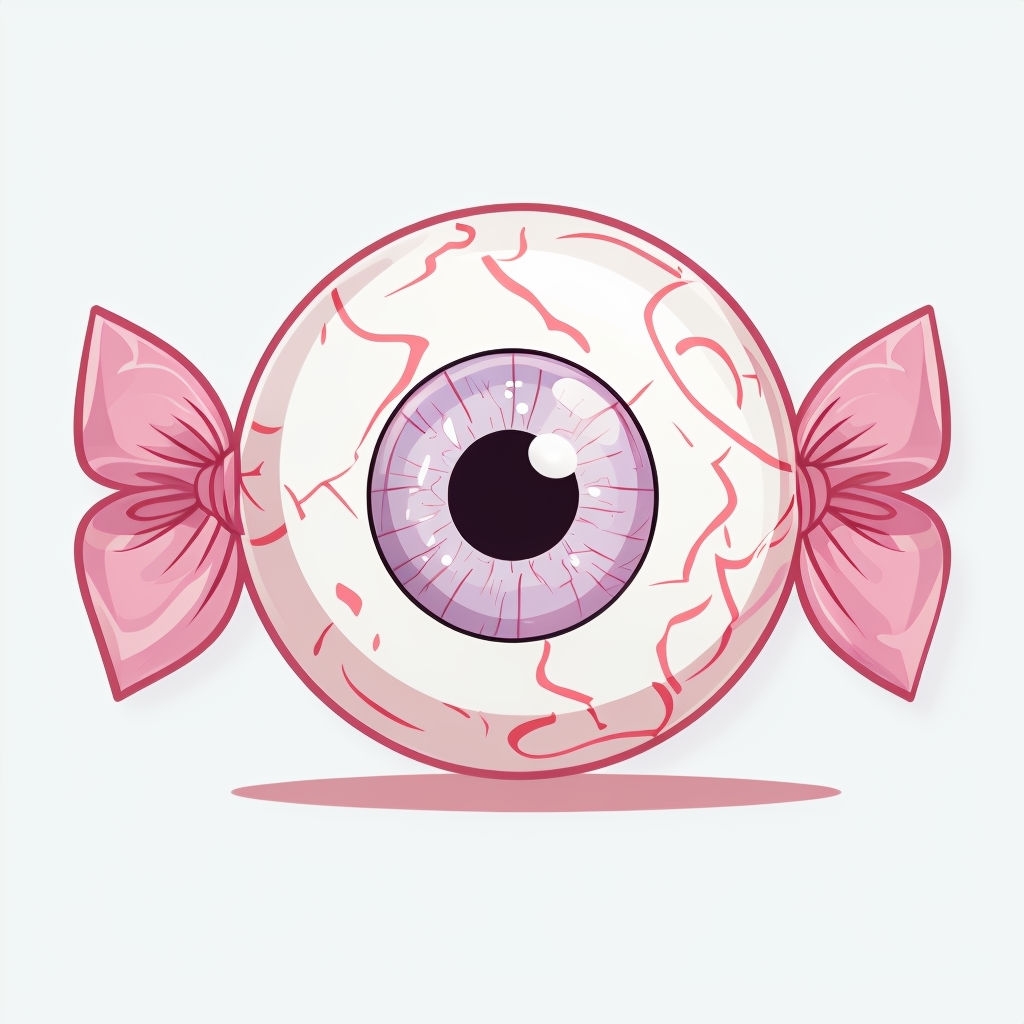 Whimsical Cartoon Candy with Eyeball Design Sticker