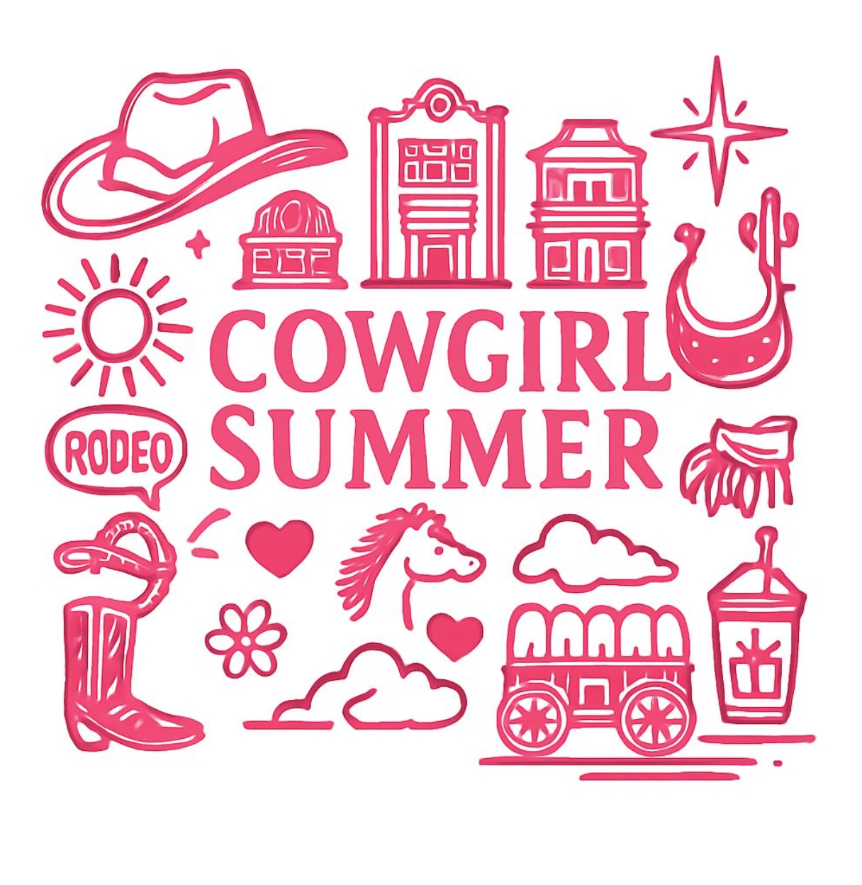 Vibrant Cowgirl Summer Illustration T-Shirt