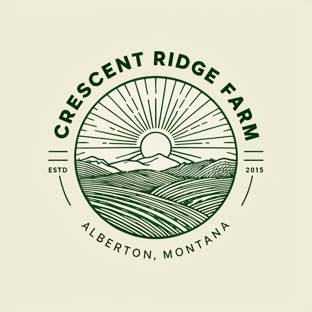 Minimalist Crescent Ridge Farm Nature Logo Design