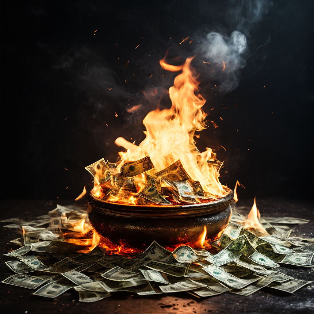 Picture money burning by Deniz Aslan - Playground