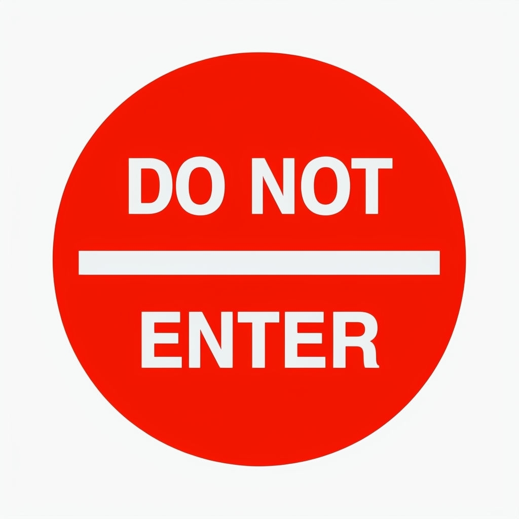 Minimalist Red Do Not Enter Traffic Sign Sticker