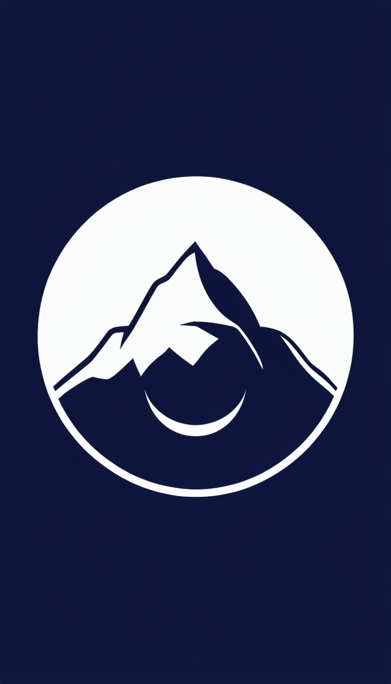 Minimalist Mountain Peak and Crescent Moon Design Mobile Wallpaper