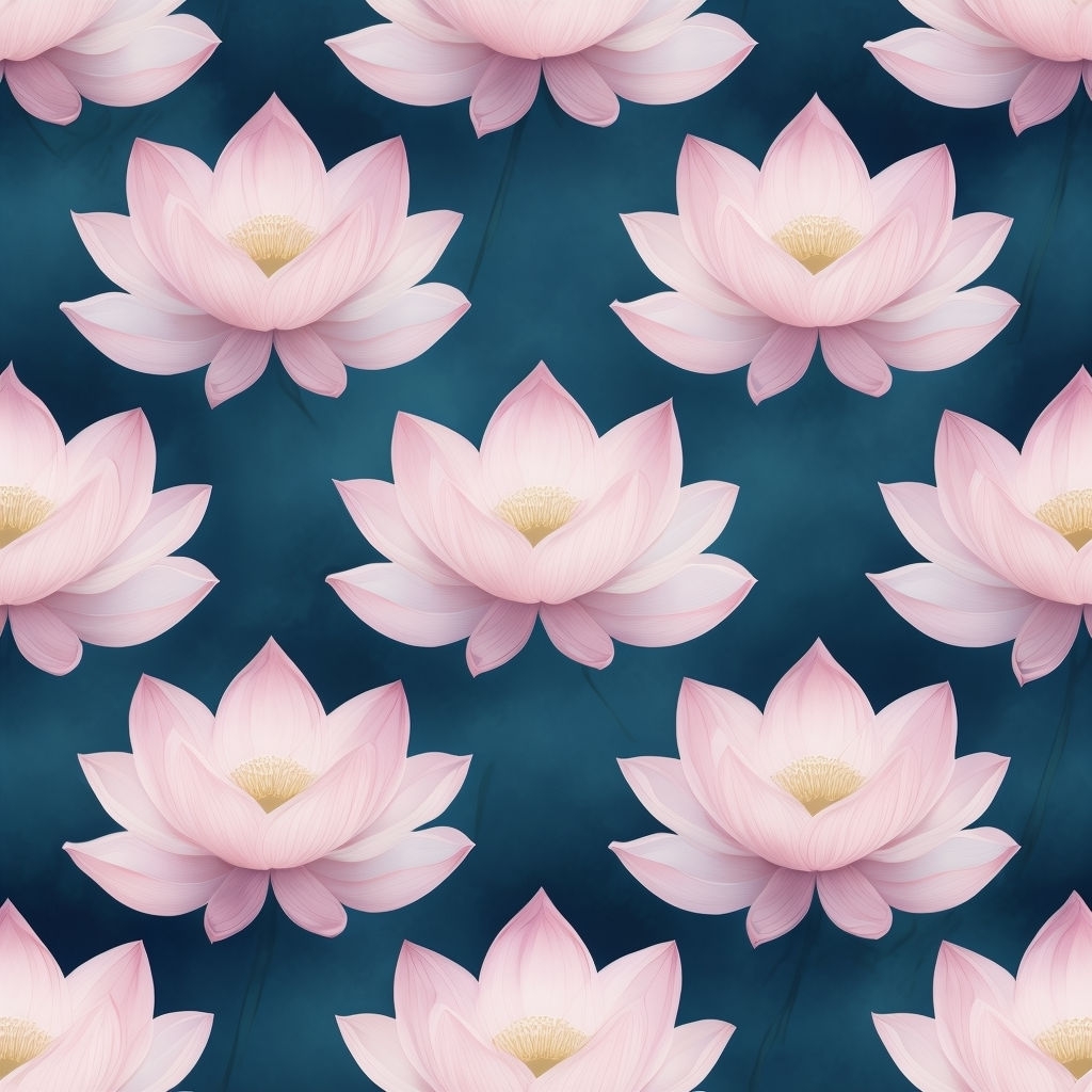 Serene Lotus Flower Seamless Pattern for Tranquil Designs