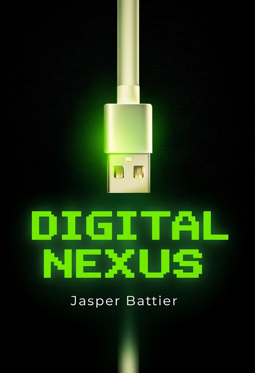 Futuristic Minimalist Digital Nexus EBook Cover Design