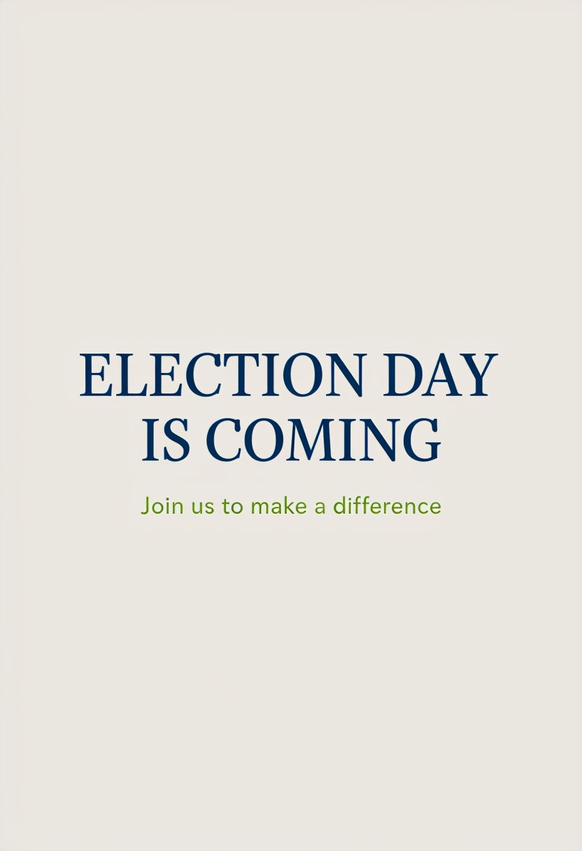 Minimalist Election Day Invitation Card Design