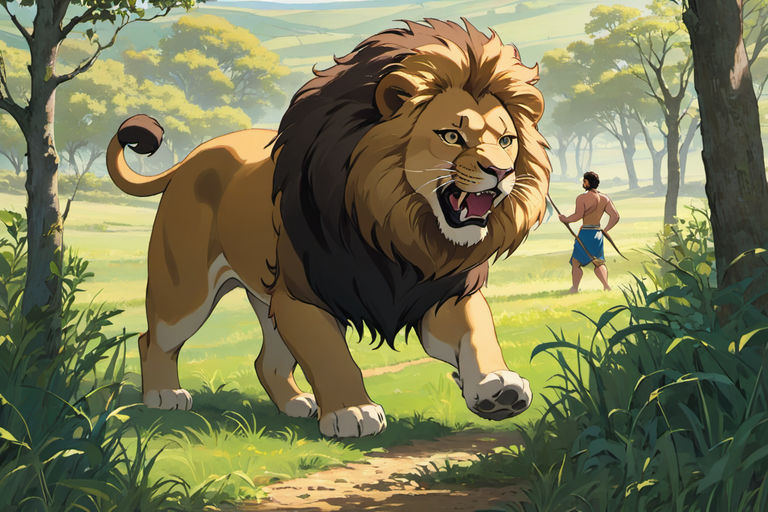 Through the fields Samson encounters a roaring lion by Adder Mod ...