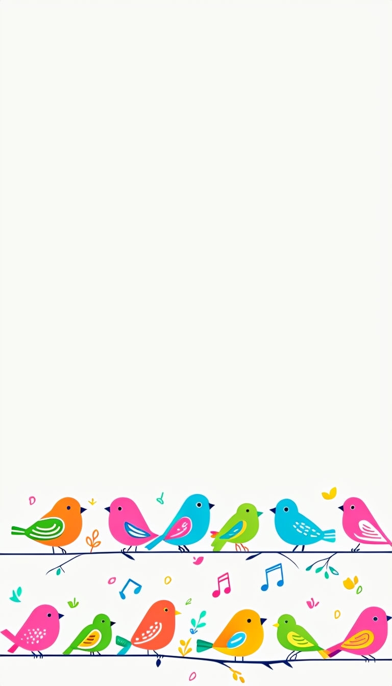 Colorful Stylized Birds with Musical Notes Phone Case Cover