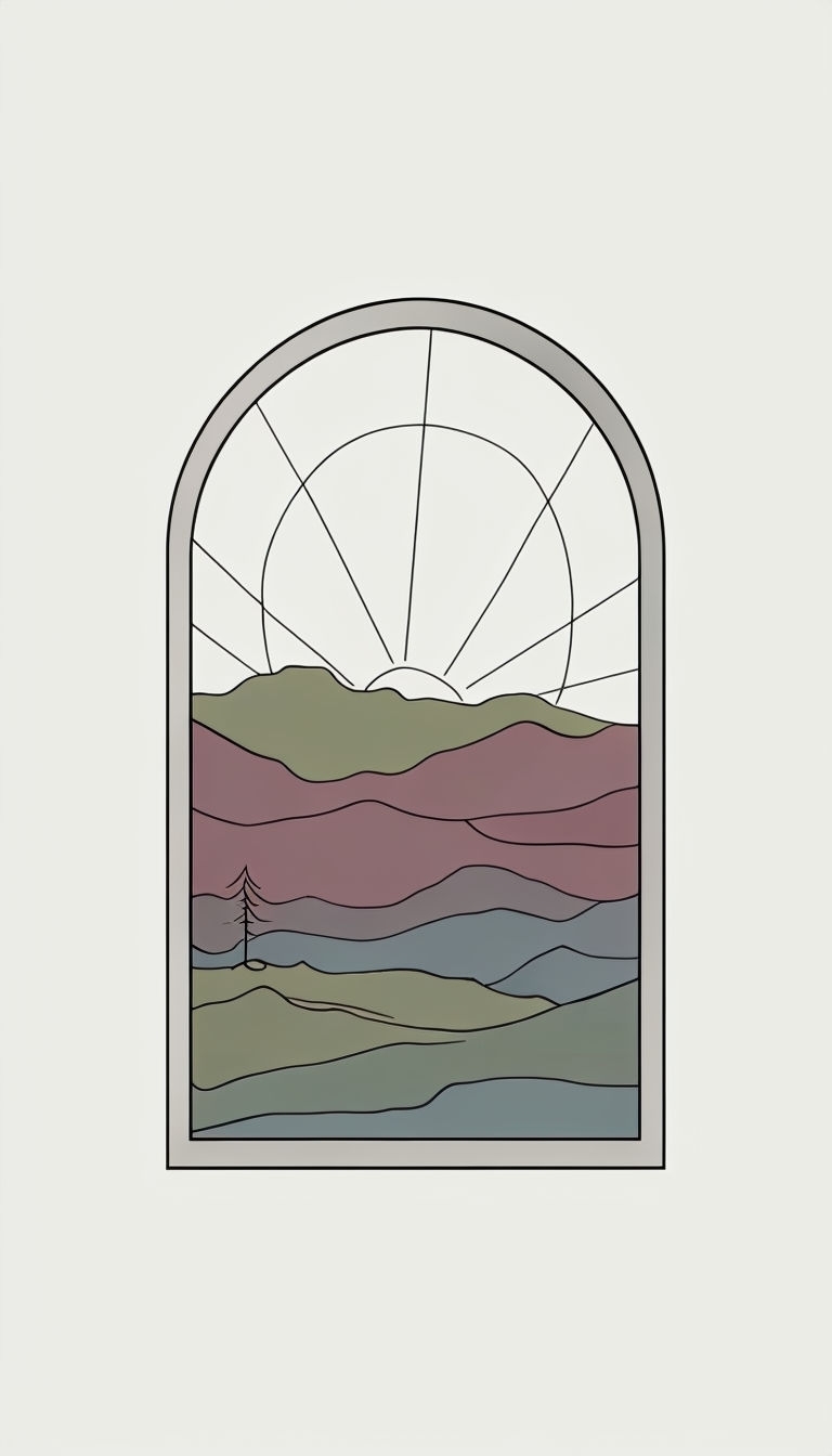 Minimalist Arched Window Abstract Landscape Phone Case Cover
