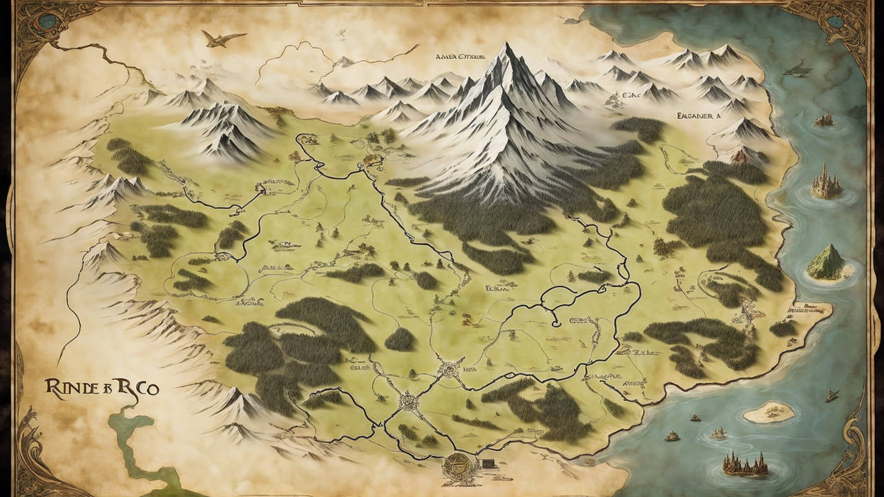 Fantasy map in lord of the rings map style by Nefadar - Playground