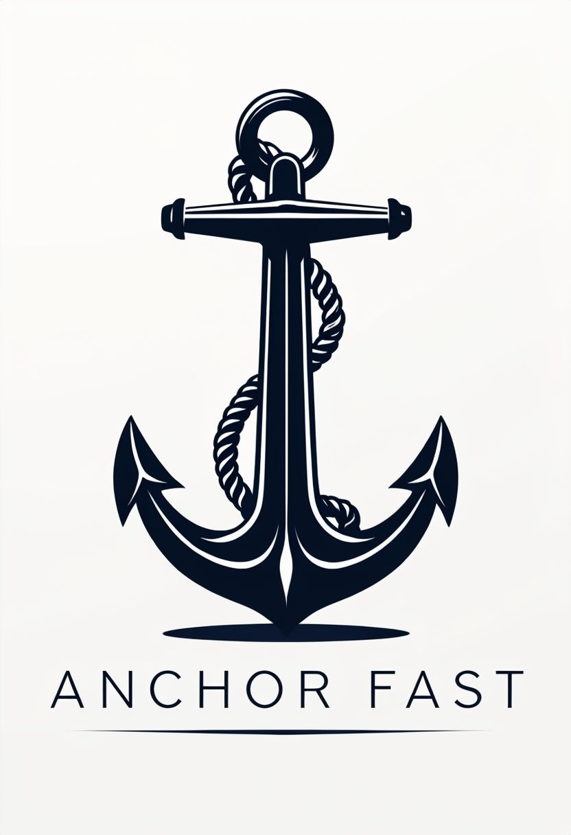 Bold Nautical Anchor Fast Graphic T-Shirt Design