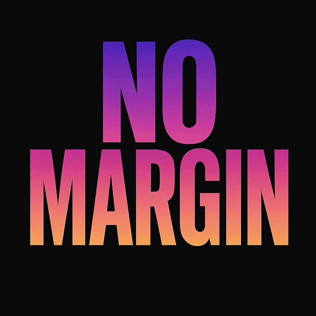 No Margin Bold Gradient Text Modern T-Shirt