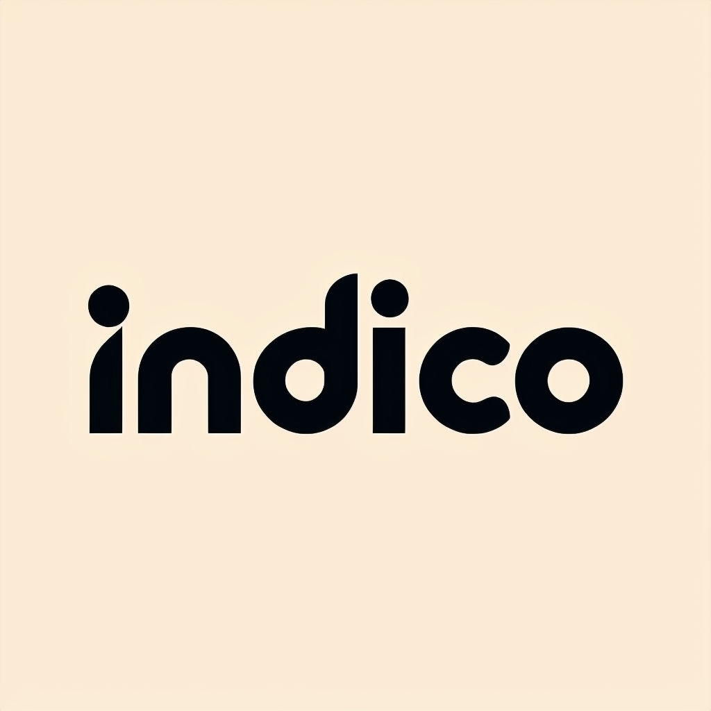 Elegant Minimalist Indico Logo Design on Light Beige Background Logo