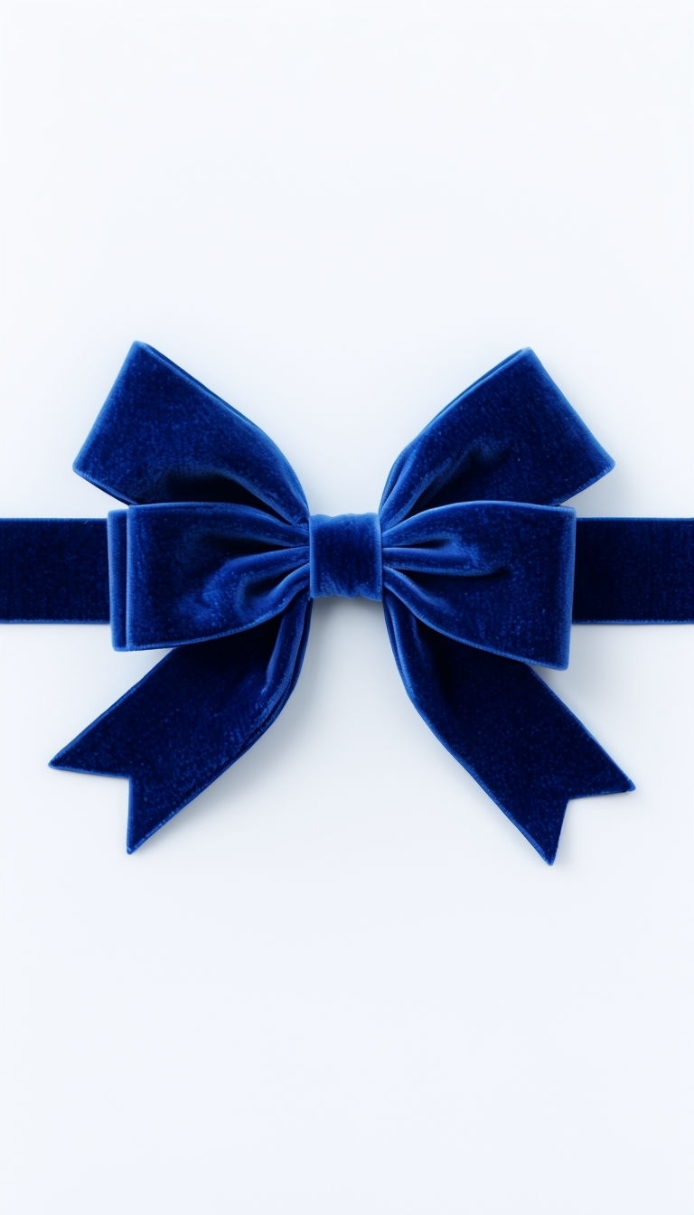 Elegant Royal Blue Velvet Bow Illustration Phone Case Cover