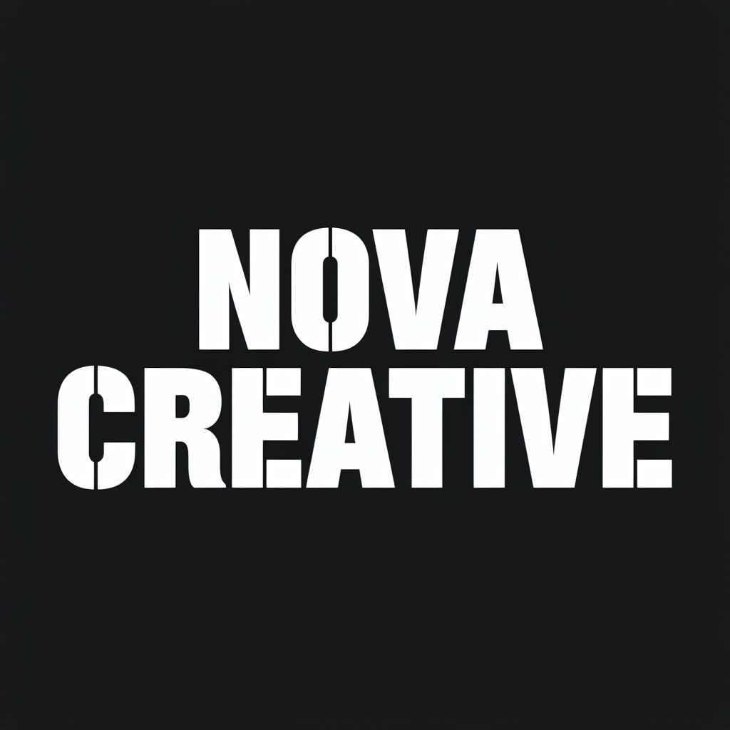 Minimalist Bold Text NOVA CREATIVE Logo Design