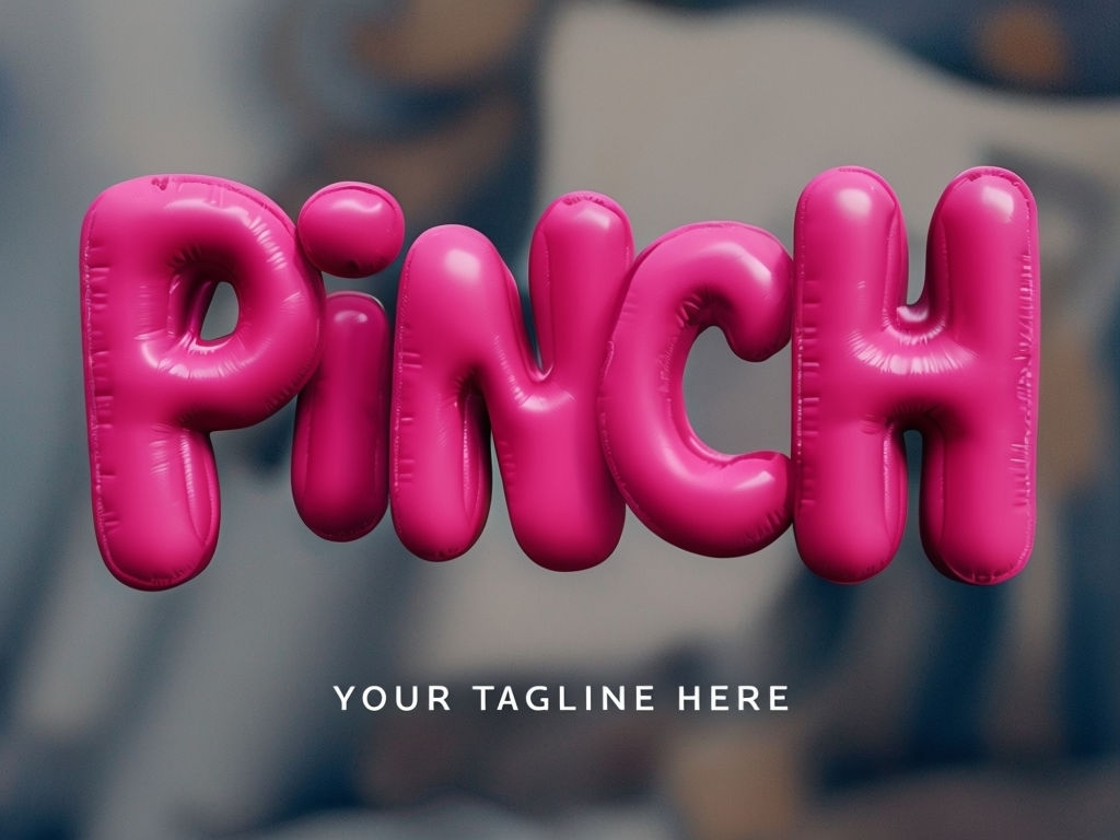 Vibrant Pink 'PINCH' 3D Inflatable Text Design Social Media Post