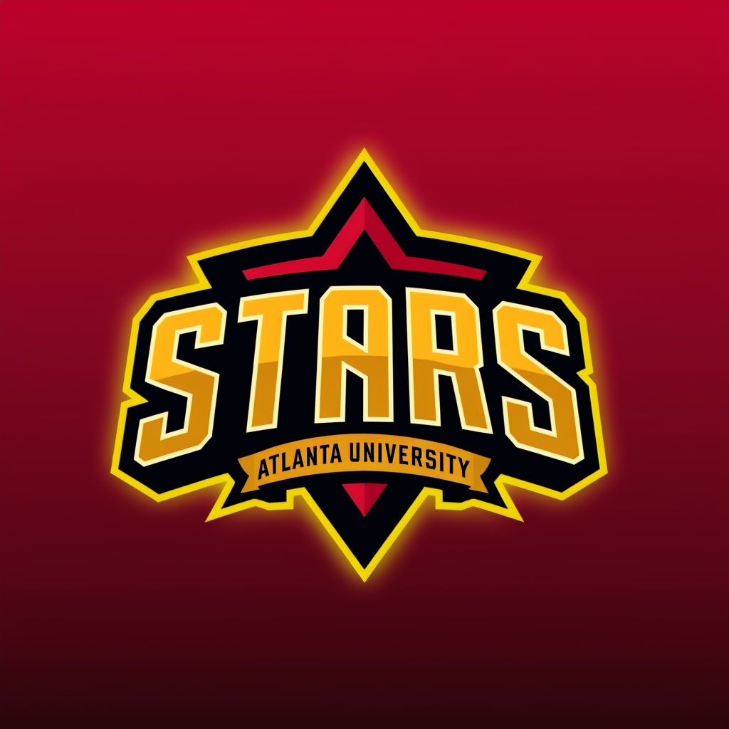 Bold Golden Stars Logo for Atlanta University with Dynamic Design