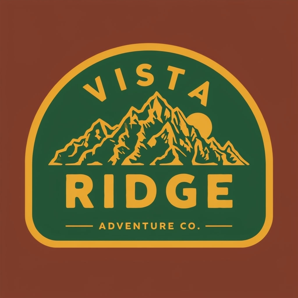 Vintage Vista Ridge Adventure Co. Emblem Logo