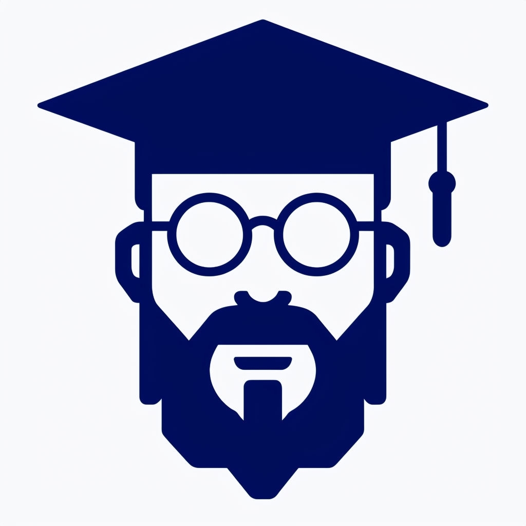 Minimalist Navy Blue Male Graduate Face Logo