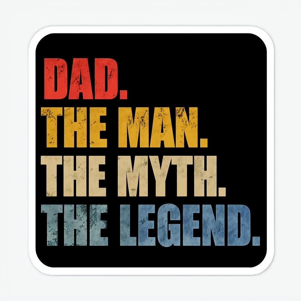 Vintage Dad Legend Humorous Text Sticker