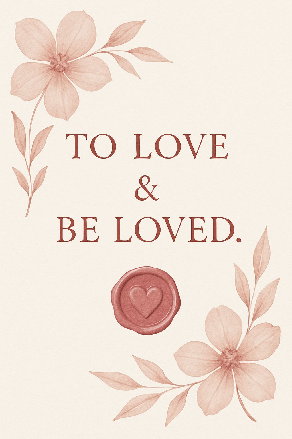 Elegant Floral Vintage Poster with Romantic Quote for Card