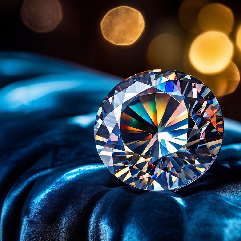 Multi-faceted diamond radiates under a focused beam of light by