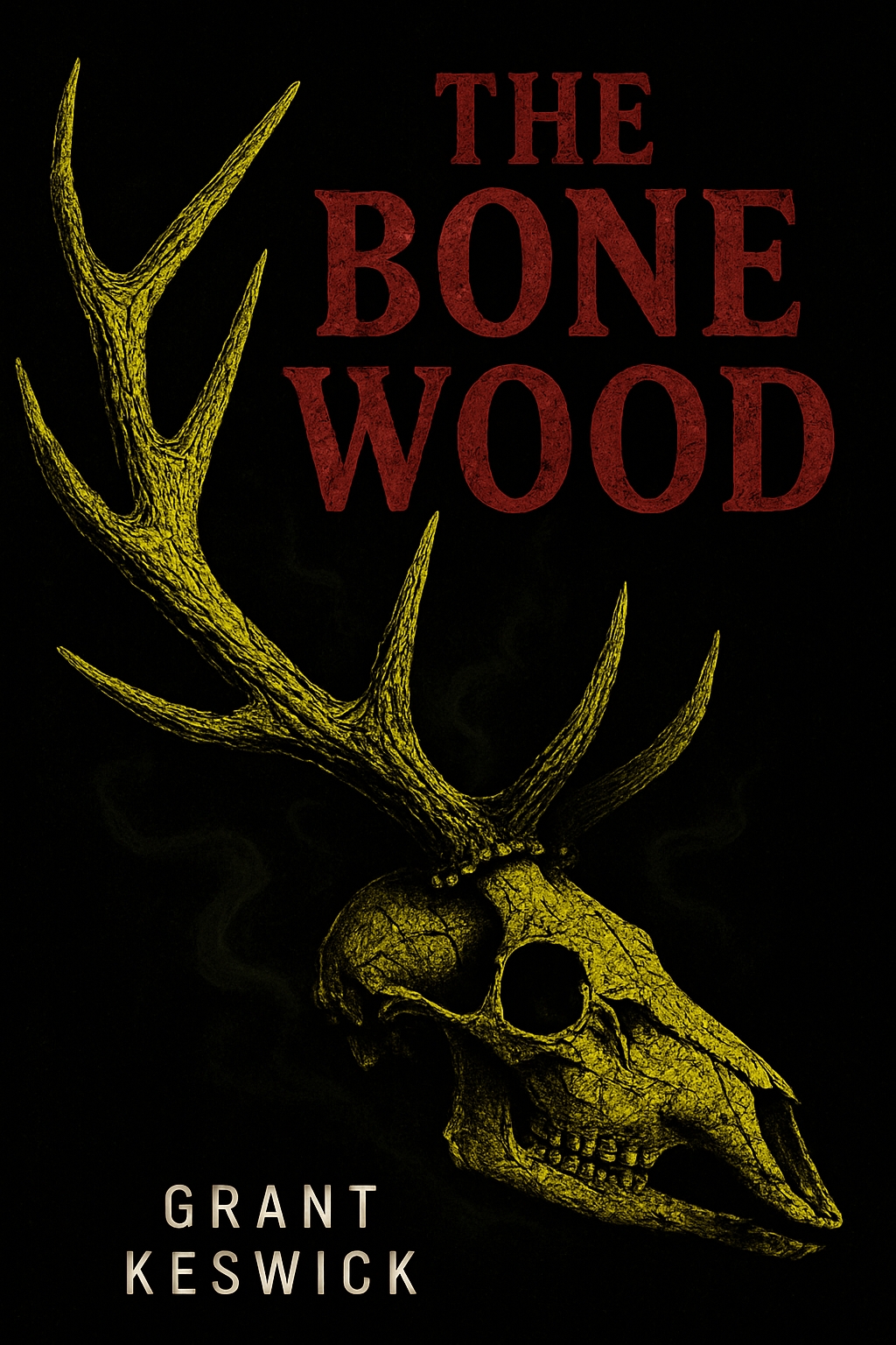 Striking Elk Skull Illustration on Dark Background EBook Cover