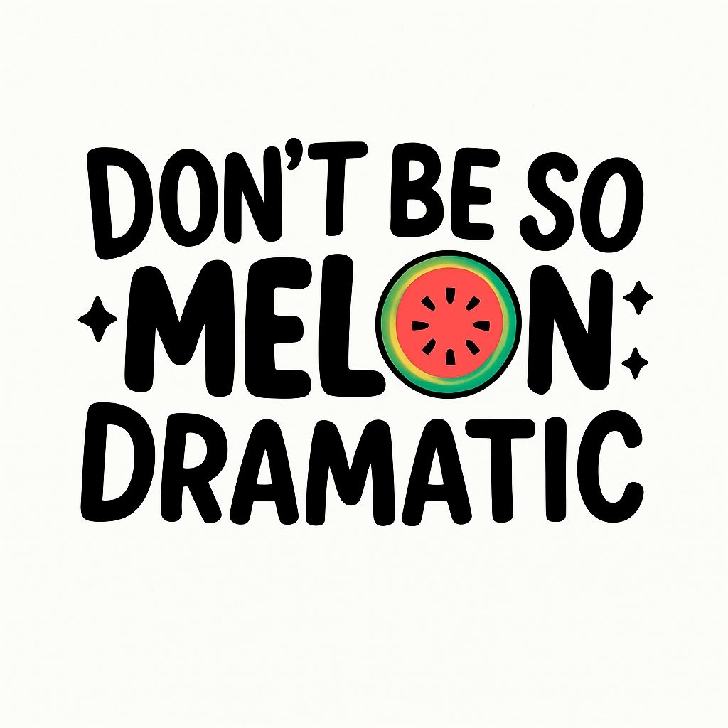 Don't Be So Melon Dramatic Fun Text with Watermelon Sticker