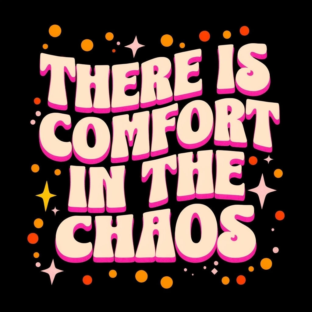 Comfort in the Chaos Retro Typography T-Shirt