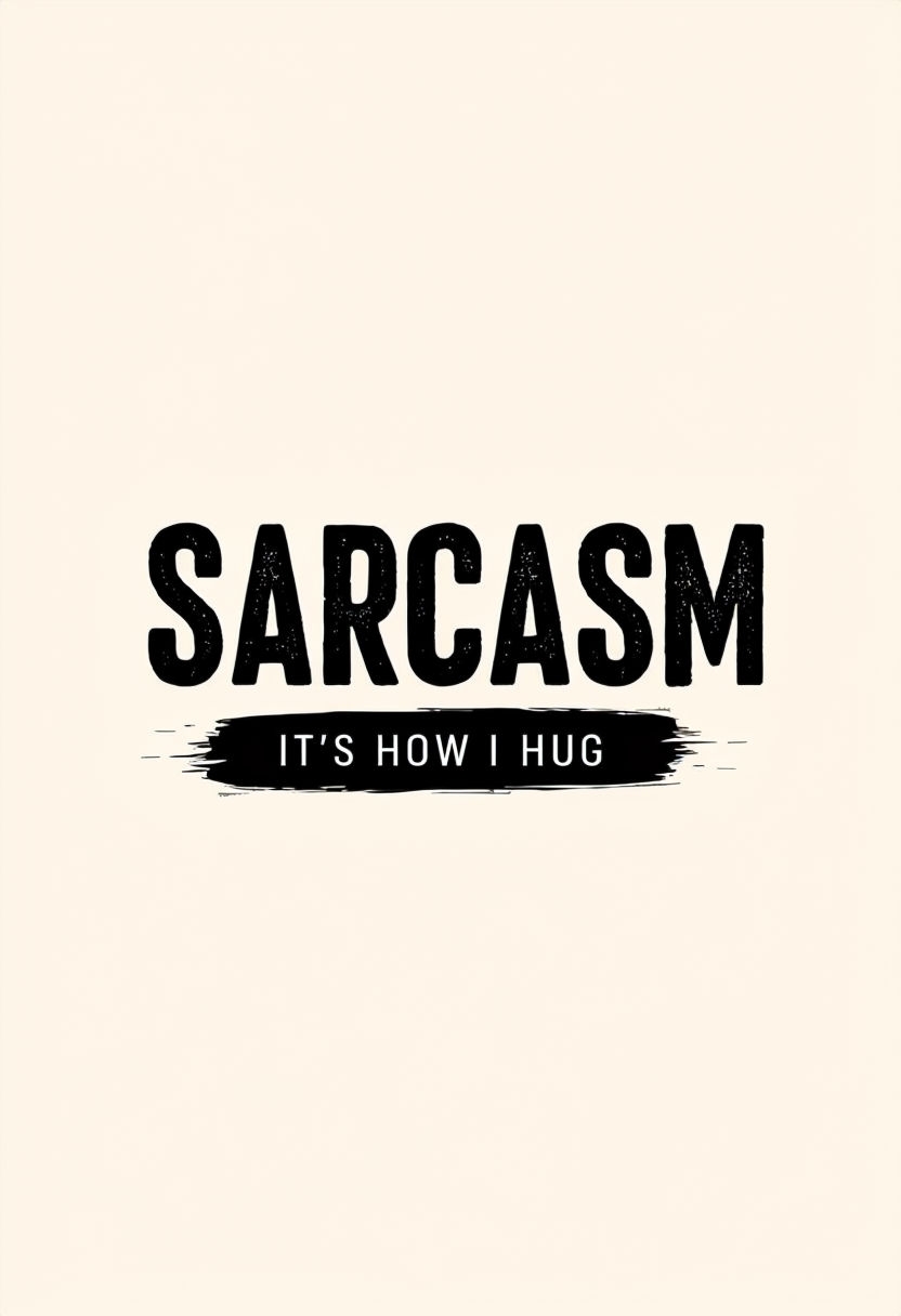 Sarcasm It's How I Hug Minimalist Design T-Shirt