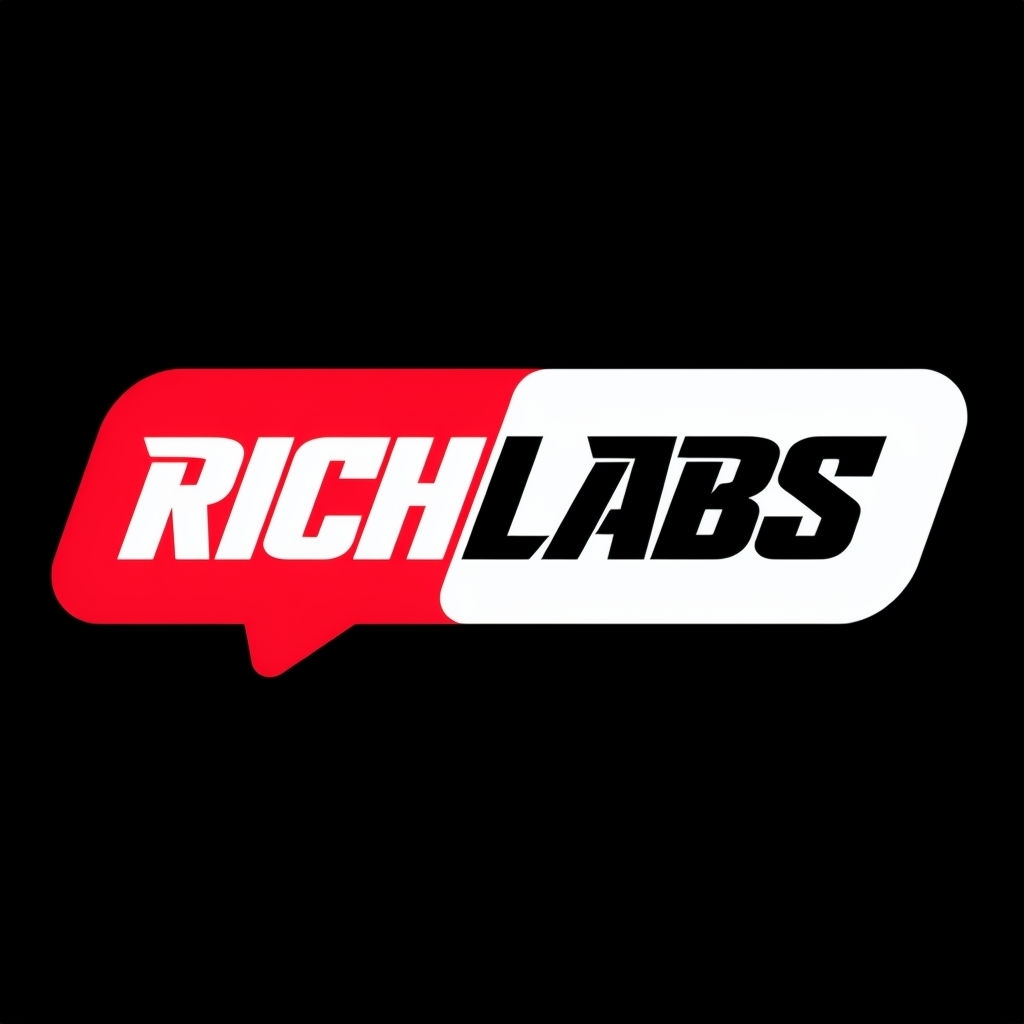 Bold Modern Rich Labs Logo Design for Technology Brand Hat