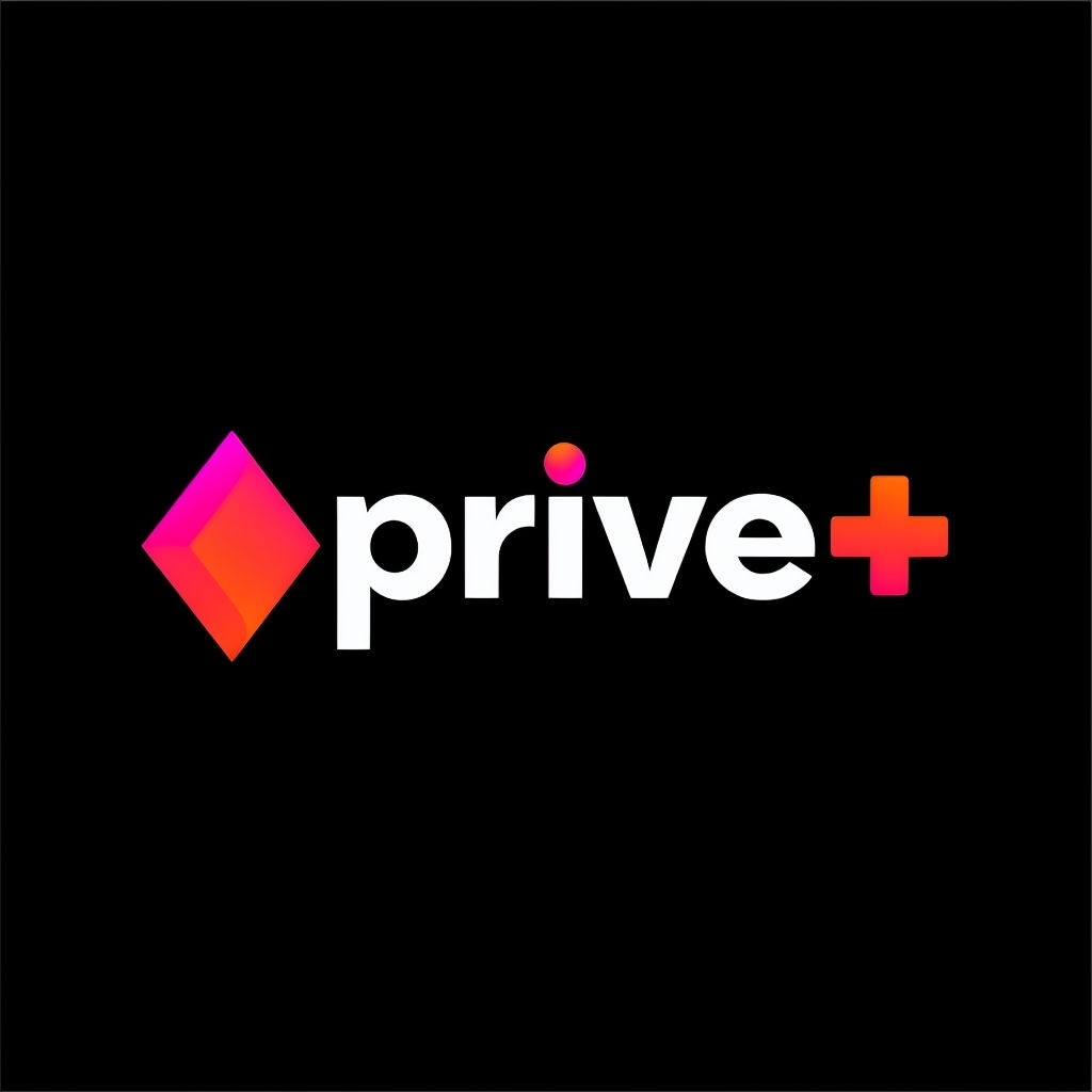 Modern Minimalistic Prive+ Logo with Vibrant Gradient Design