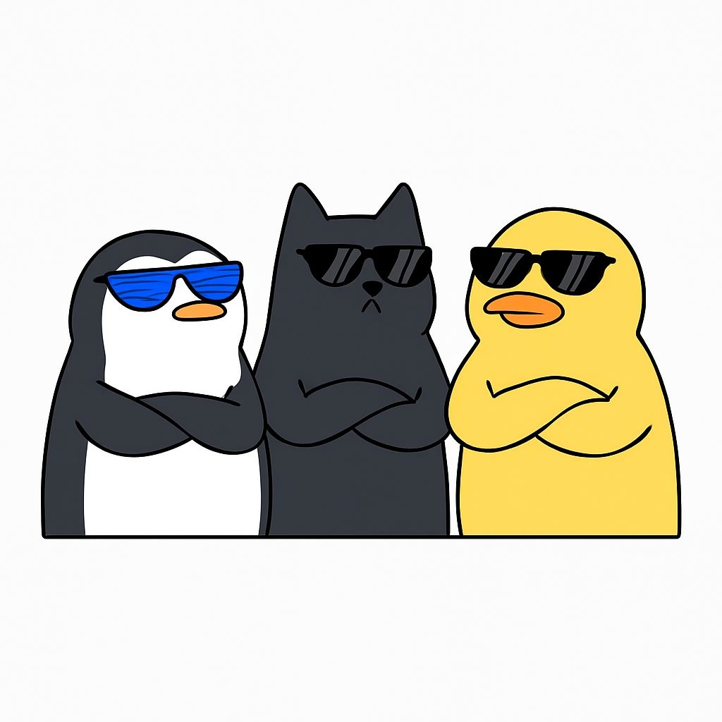 Cool Cartoon Animal Characters with Sunglasses Sticker