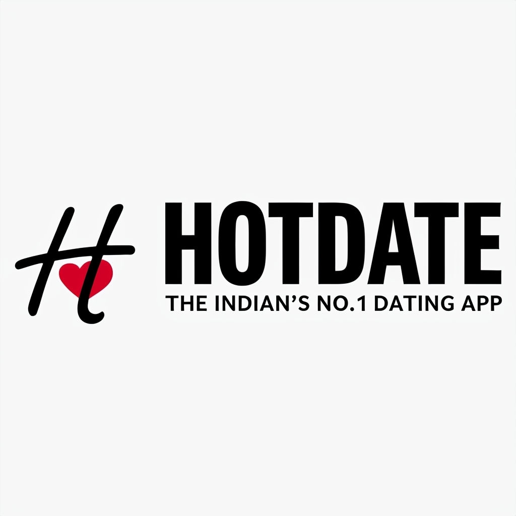 Minimalist Hotdate Logo with Heart Integrated Design for Dating App Logo