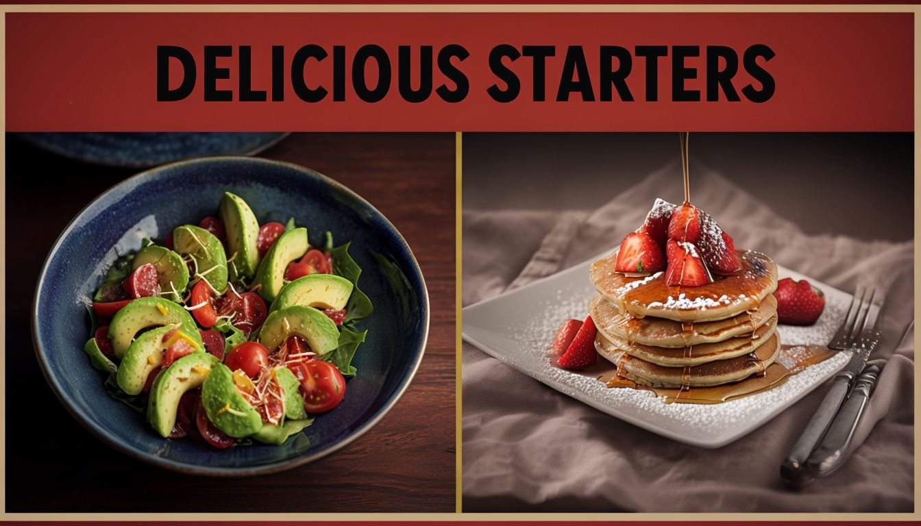 Delicious Starters Food Presentation Split-Image Social Media Post