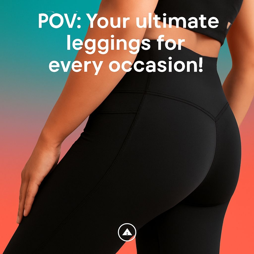 Vibrant Gradient Leggings Advertisement with Bold Text Design Ads