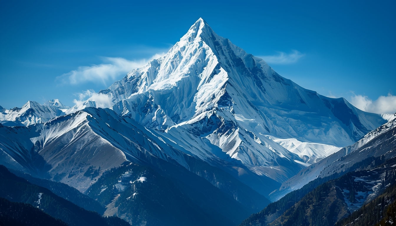 Majestic Snow-Capped Mountain Landscape Virtual Background