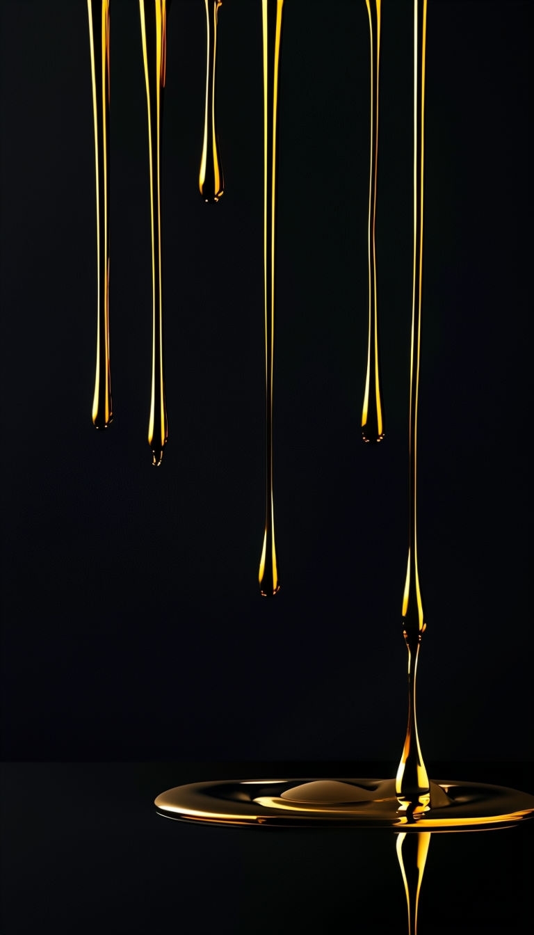 Minimalist Black and Gold Dripping Liquid Wallpaper for Luxury Feel Mobile Wallpaper