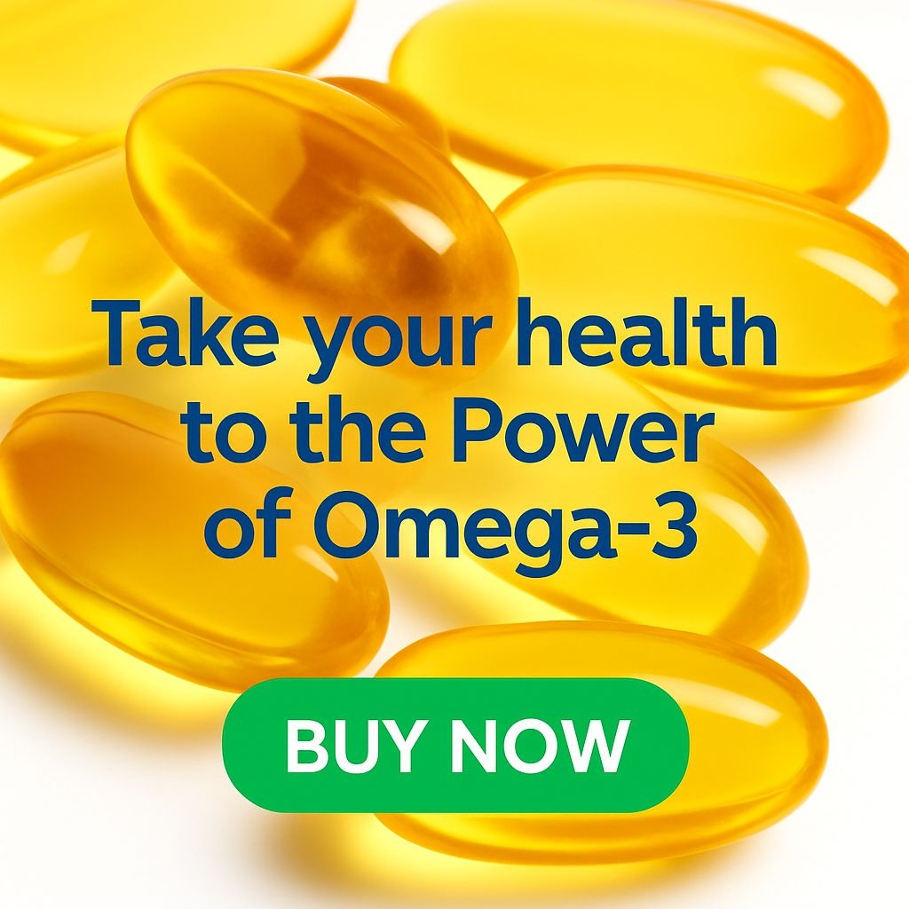 Eye-Catching Omega-3 Capsules Promotion with Buy Now Button Ad