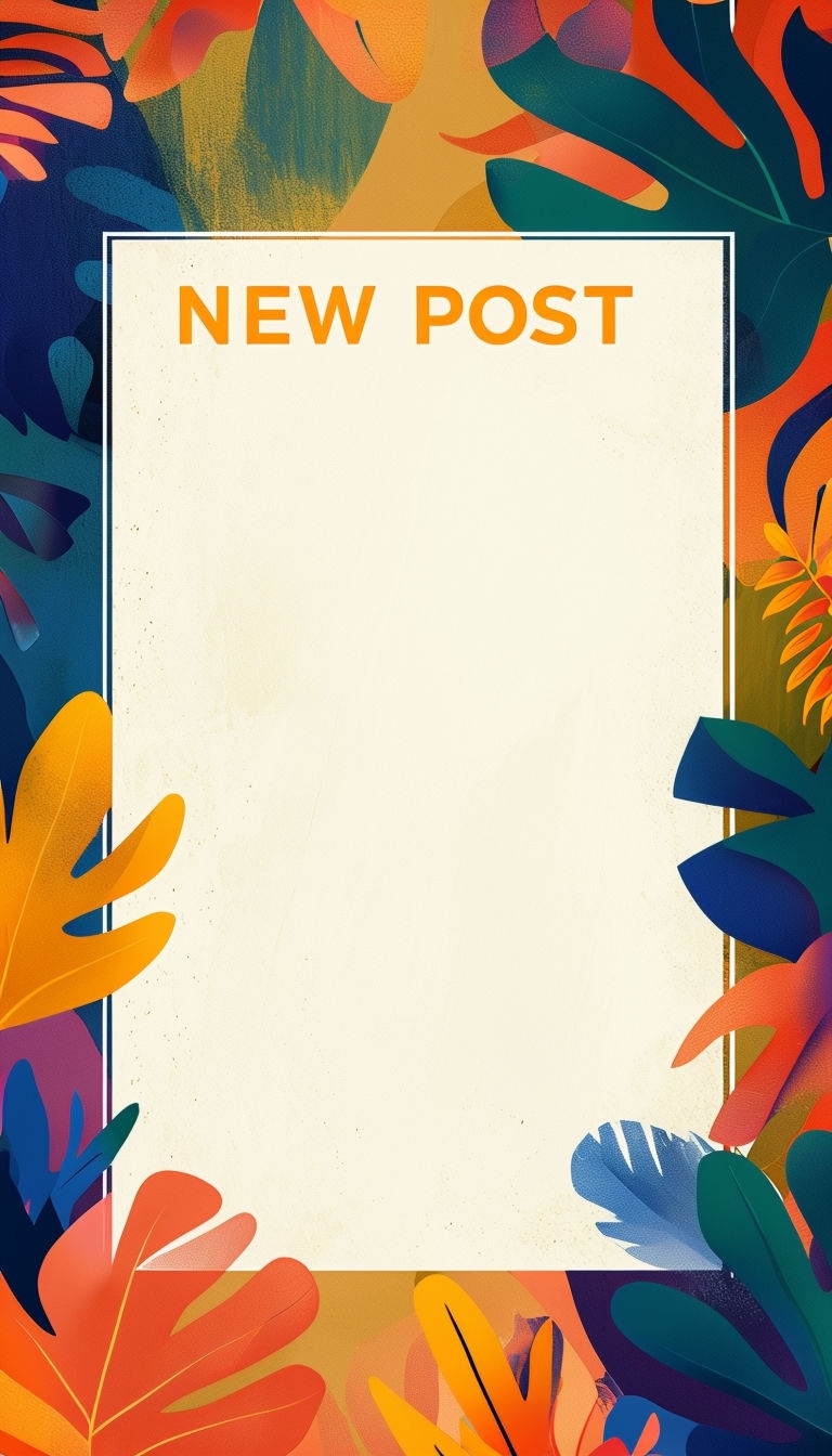 Minimalist Modern Design with Vibrant Botanical Elements Social Media Post