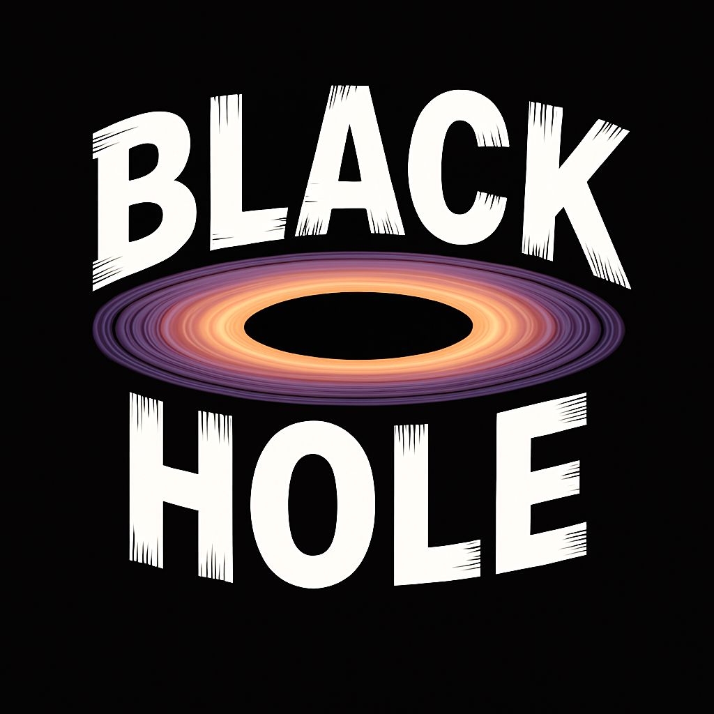 Bold Black Hole Graphic Design T-Shirt