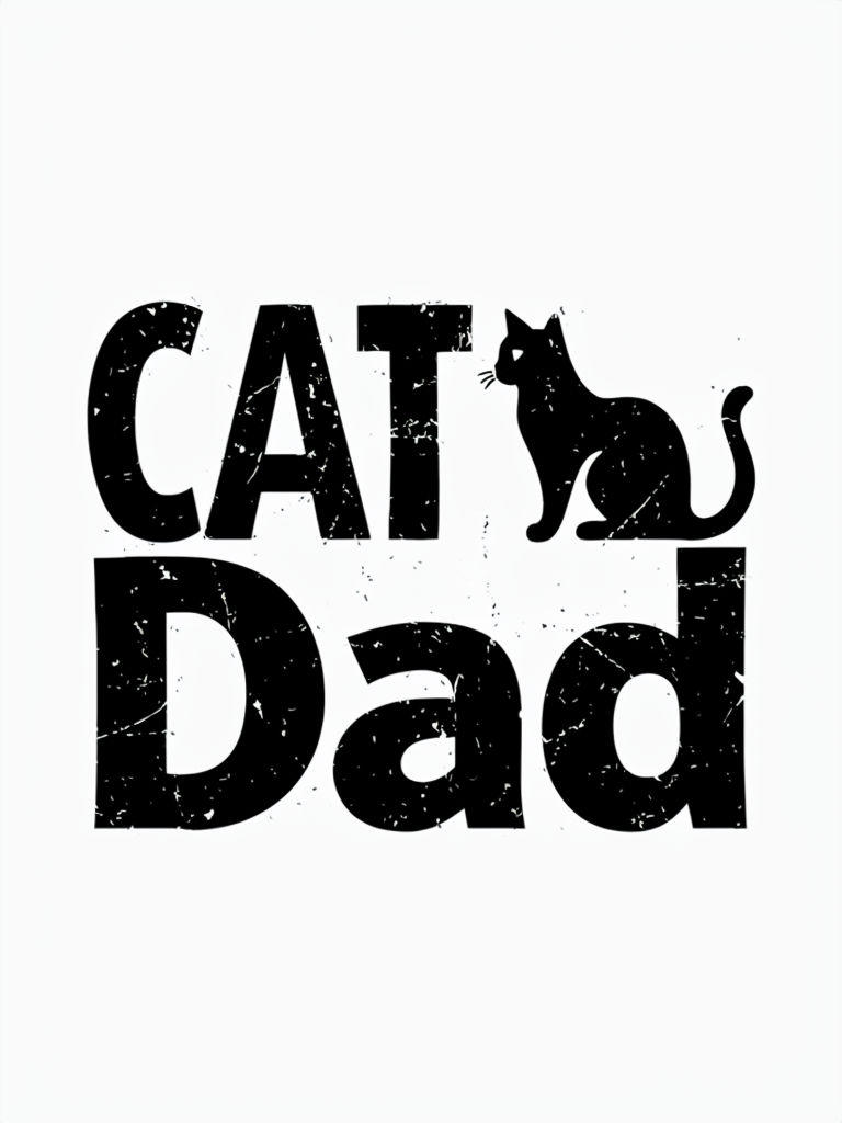 Distressed CAT Dad T-Shirt Design for Cat Lovers