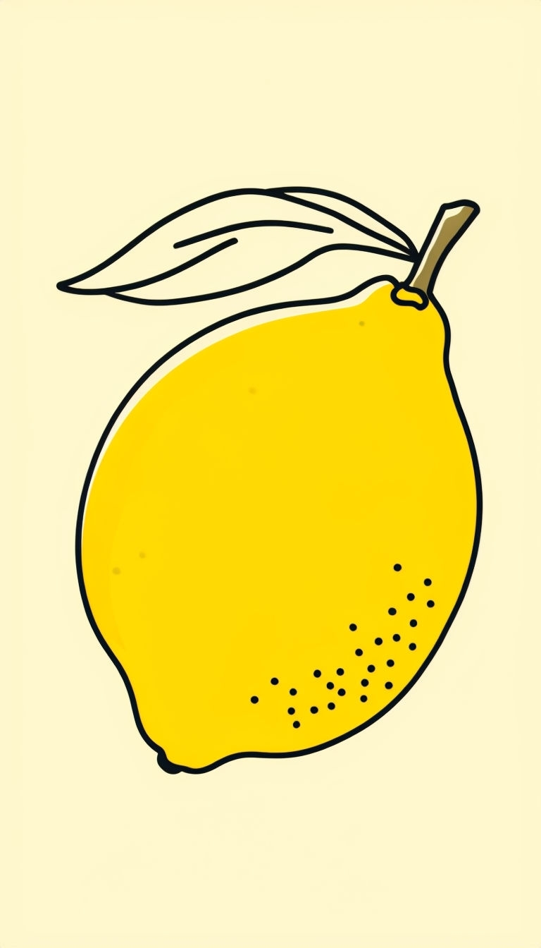 Minimalist Bright Yellow Lemon Illustration Phone Case Cover