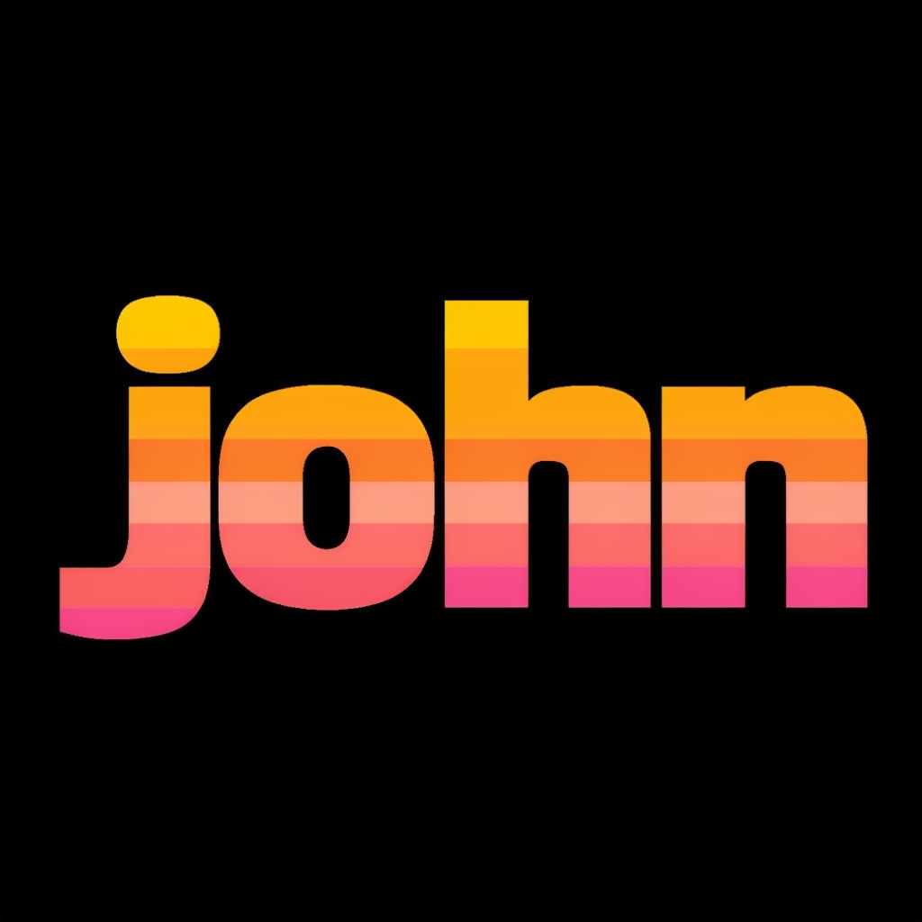 Modern Gradient "john" Logo Design on Black Background