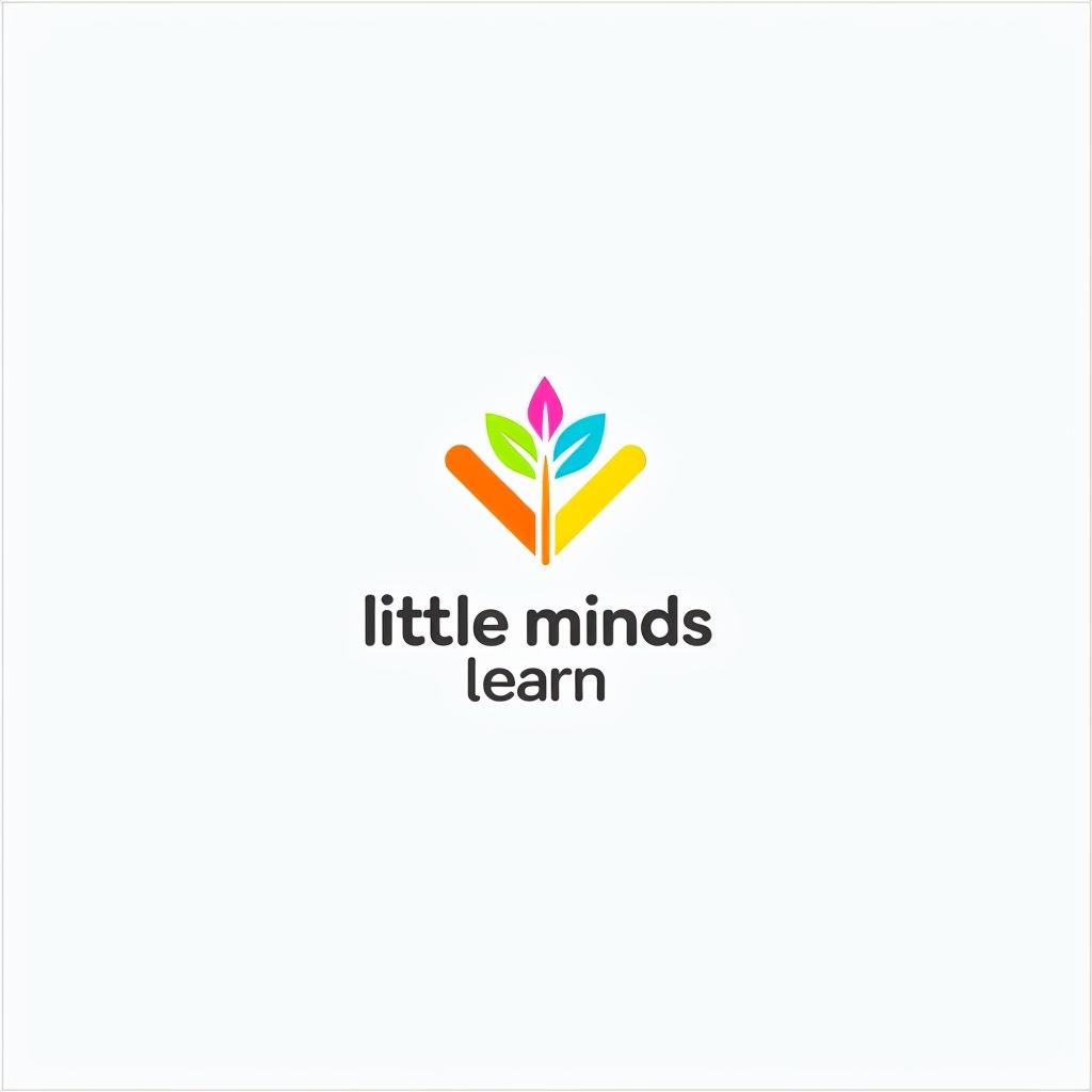 Minimalist Colorful Logo for Little Minds Learn Education Logo