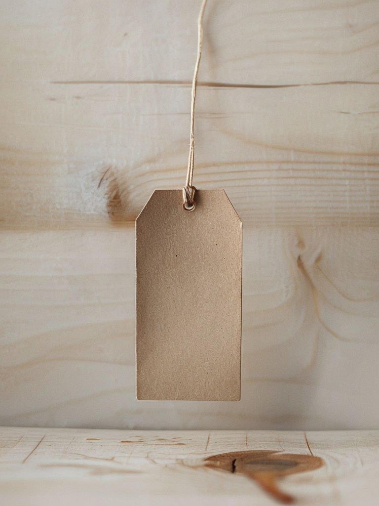 Rustic Brown Paper Tag Close-Up Photography Mockup