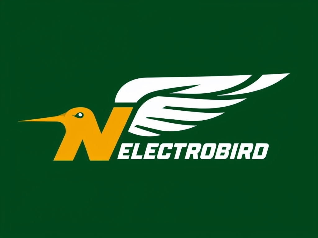 Dynamic Electric Bird Logo with Bold Typography Design