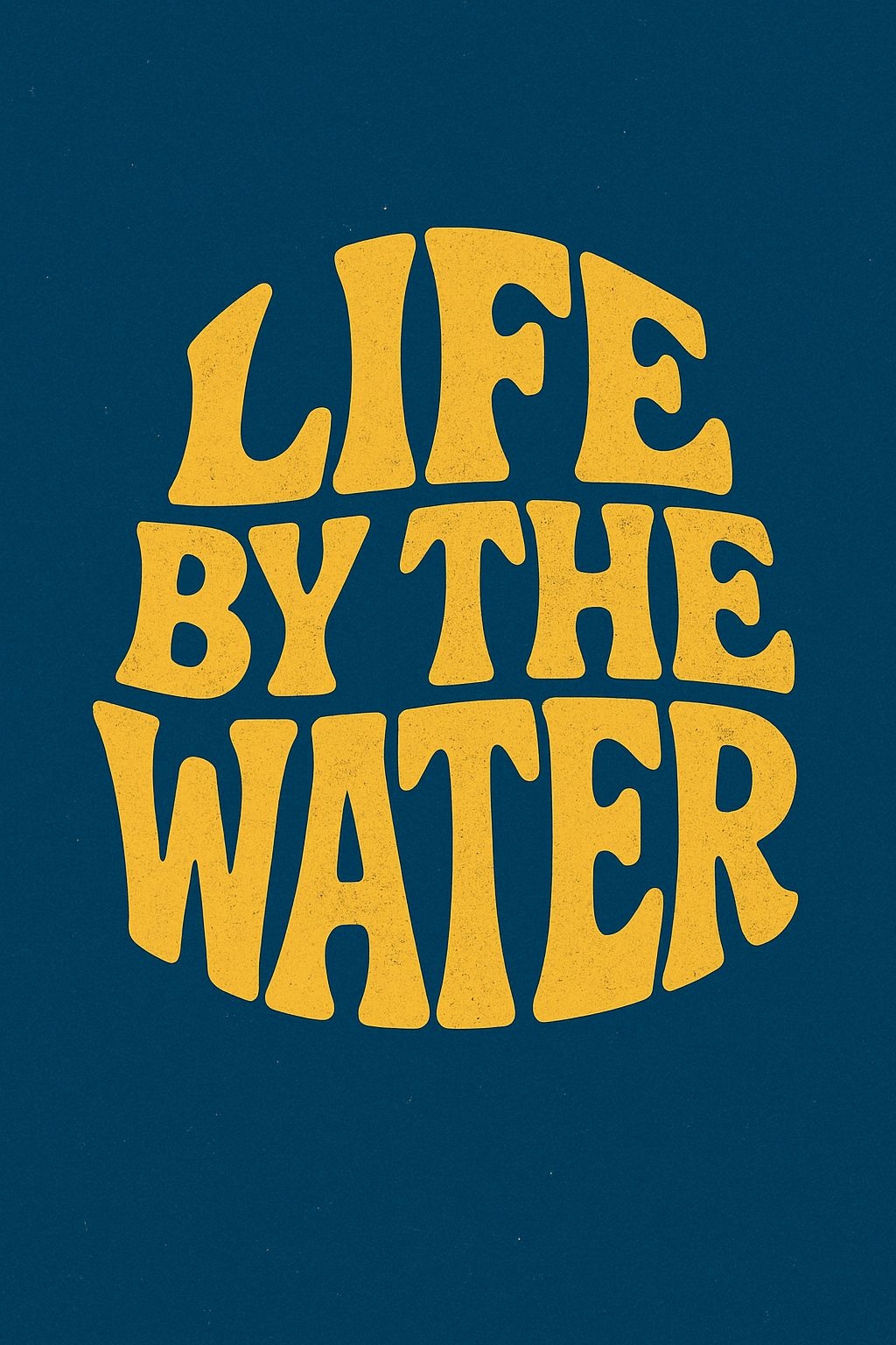Vintage Life by the Water Retro Typography T-Shirt